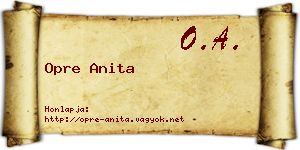 Opre Anita névjegykártya