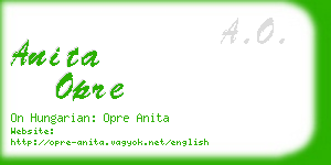 anita opre business card